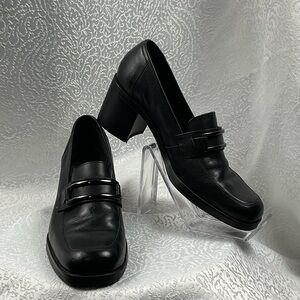 Westies 90s Vintage Elegant Black Leather Loafers